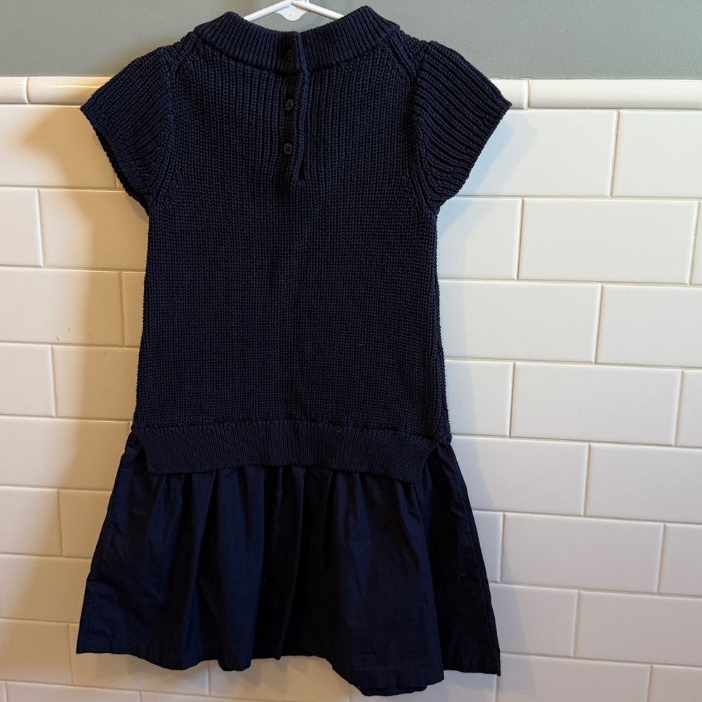 Janie and Jack blue sweater dress with flowers Size 4 - Picture 4 of 6
